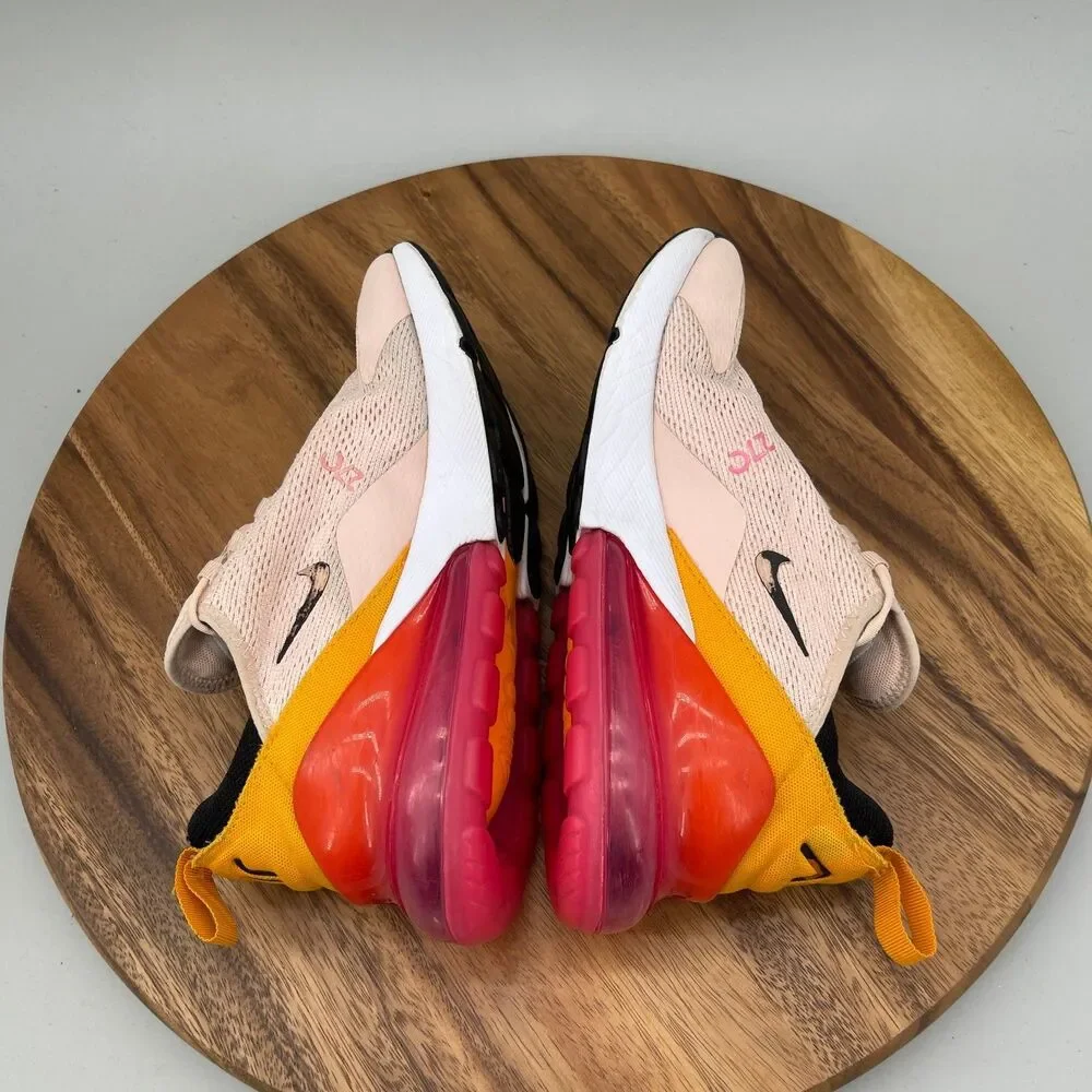 Nike Air Max 270 Shoes Womens Size 8 Orange Red Pink Running Comfort Walking Gym